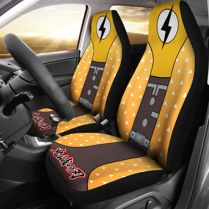 Demon Slayer Anime Zenitsu Car Seat Covers