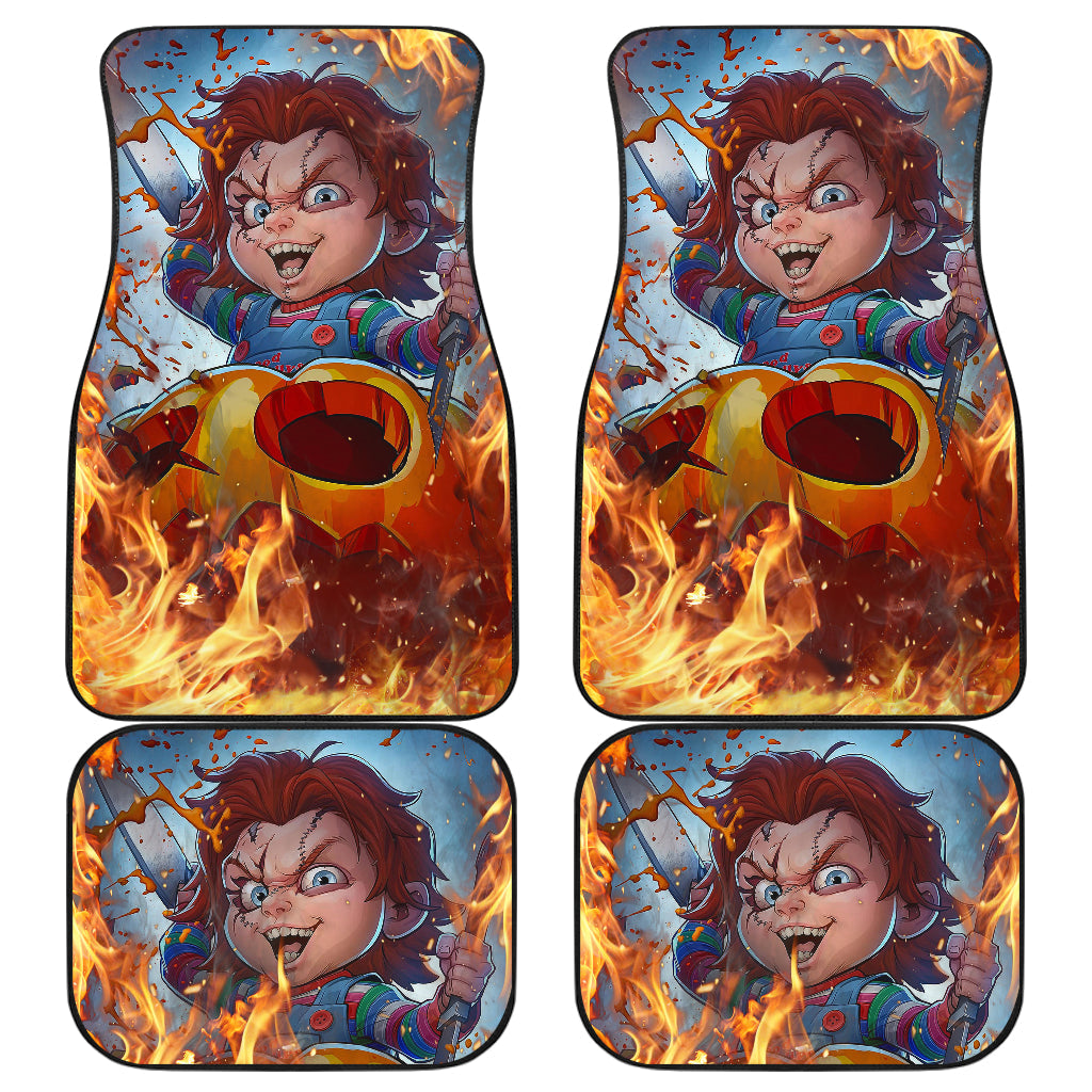 Horror Car Floor Mats Chucky Child's Play Blood Horror Film Halloween Car Floor Mats Horror Car Mats