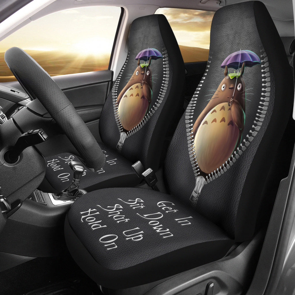 Totoro Ghibli Anime Get In Sit Down Shut Up And Hold On Car Zipper Car Seat Covers