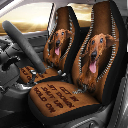 Get In Sit Down Shut Up Hold On Dachshun Car Seat Covers