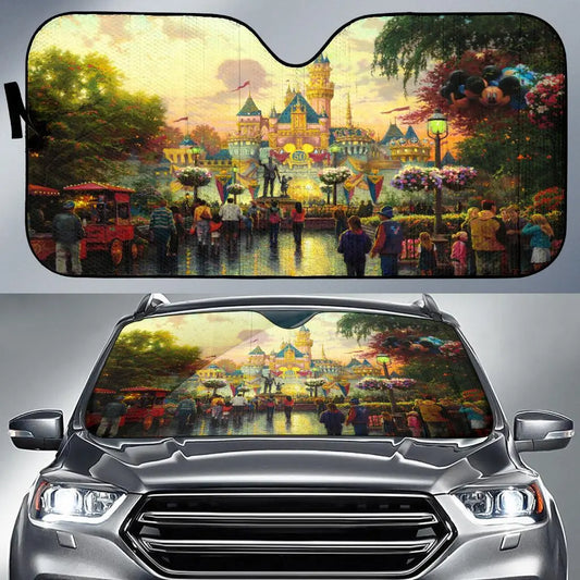 DN Car Sun Shade DN Land Castle World Graphic Winshield Sun Shade Colorful