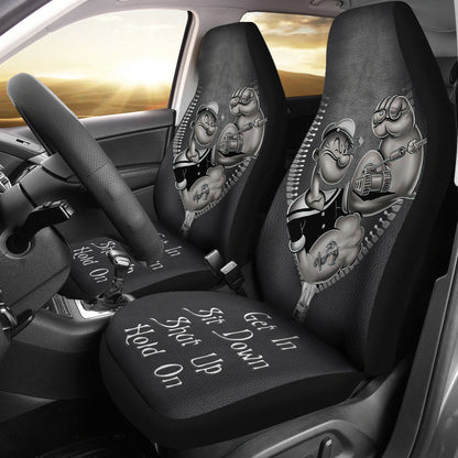 Popeyes Power Get In Sit Down Shut Up And Hold On Car Zipper Car Seat Covers