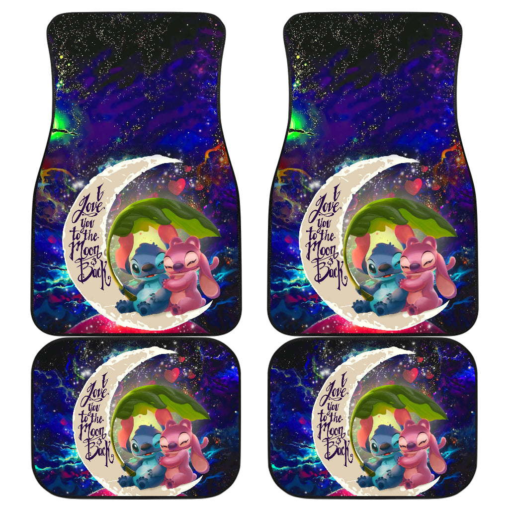 Stitch Car Mats Stitch And Angel Love You To The Moon Car Floor Mats Colorful