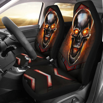 Metal Skull Fire Jeep Premium Car Seat Cover