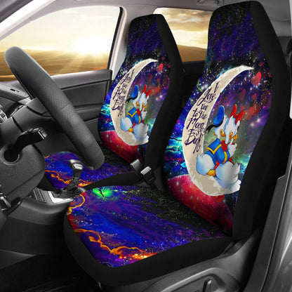 Couple Cute Duck Couple Love You To The Moon Galaxy Car Seat Covers