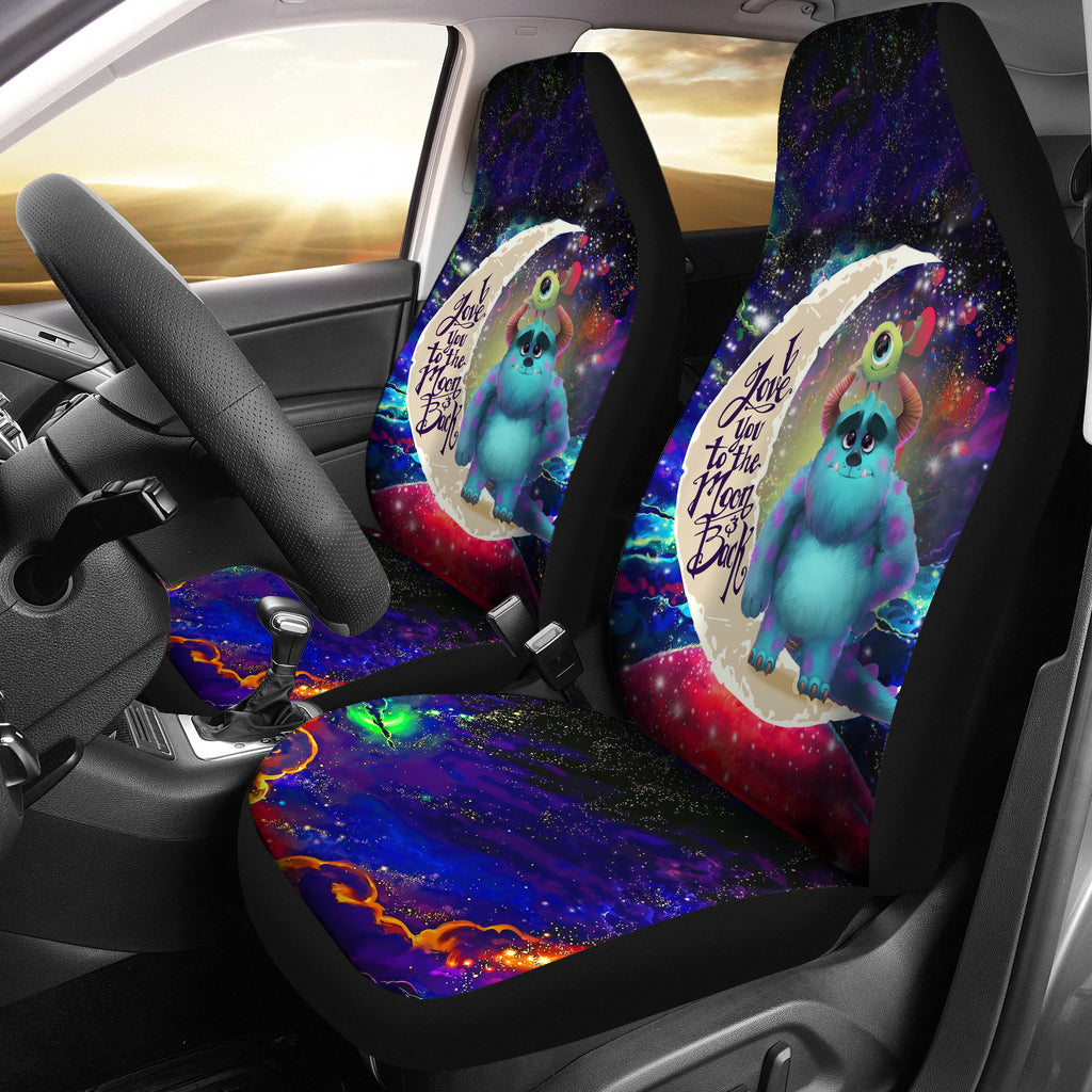Monster Inc Sully And Mike Love You To The Moon Galaxy Car Seat Covers