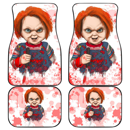 Horror Car Floor Mats Chucky Blood Horror Film Halloween Minimal Car Floor Mats Horror Car Mats