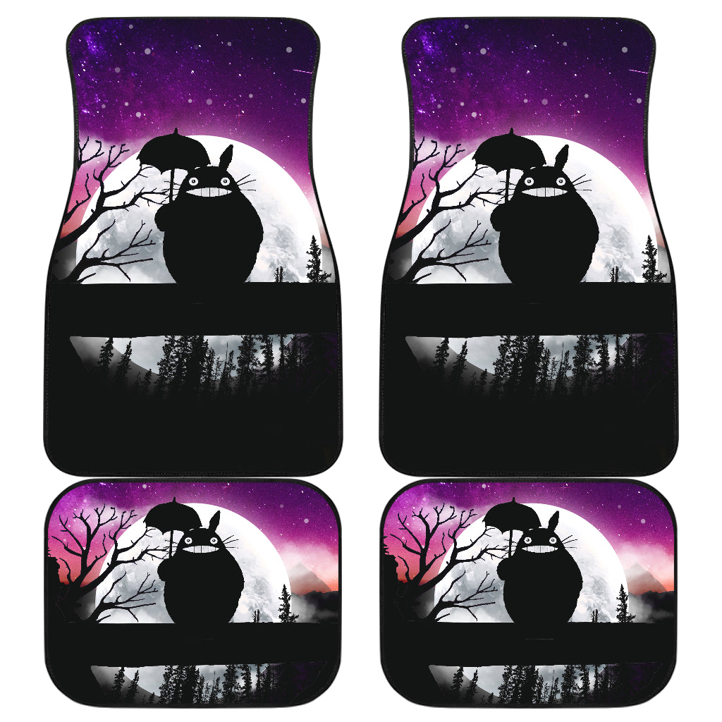 SGhibli Car Mats SGhibli Totoro Under The Moonlight Car Floor Mats Black Purple