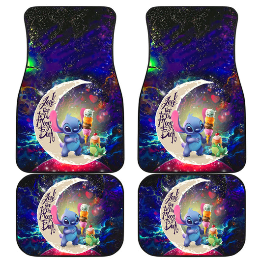 Stitch Car Mats DN Stitch With Ice Cream Cones On The Moon Car Floor Mats Colorful