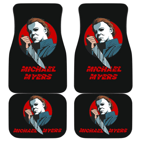 Horror Car Floor Mats Michael Myers With Sharp Knife Black Car Mats