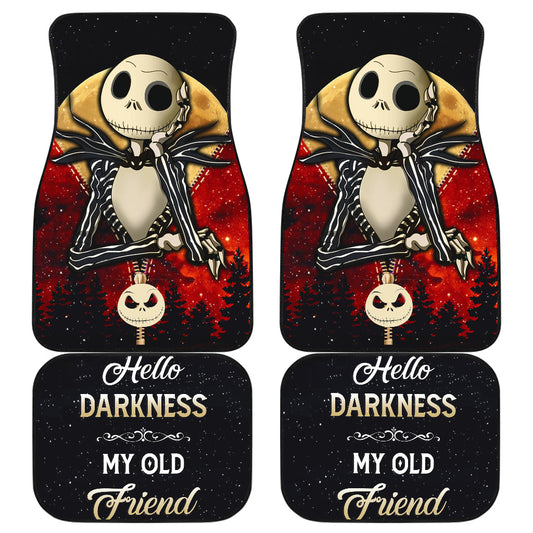 TNBC Car Mats Jack Skellington Hello Darkness My Old Friend Car Floor Mats Black Red