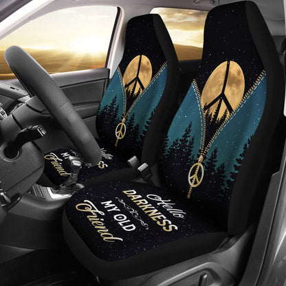 Darkness My Old Friend Hippie Moon Zipper Car Seat Covers
