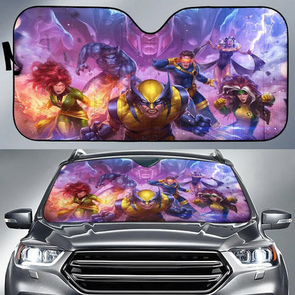 MV Car Sun Shade MV X Men Team Graphic Winshield Sun Shade Colorful