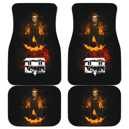 Horror Car Floor Mats Michael Myers Knife Pumpkin Face Car Mats