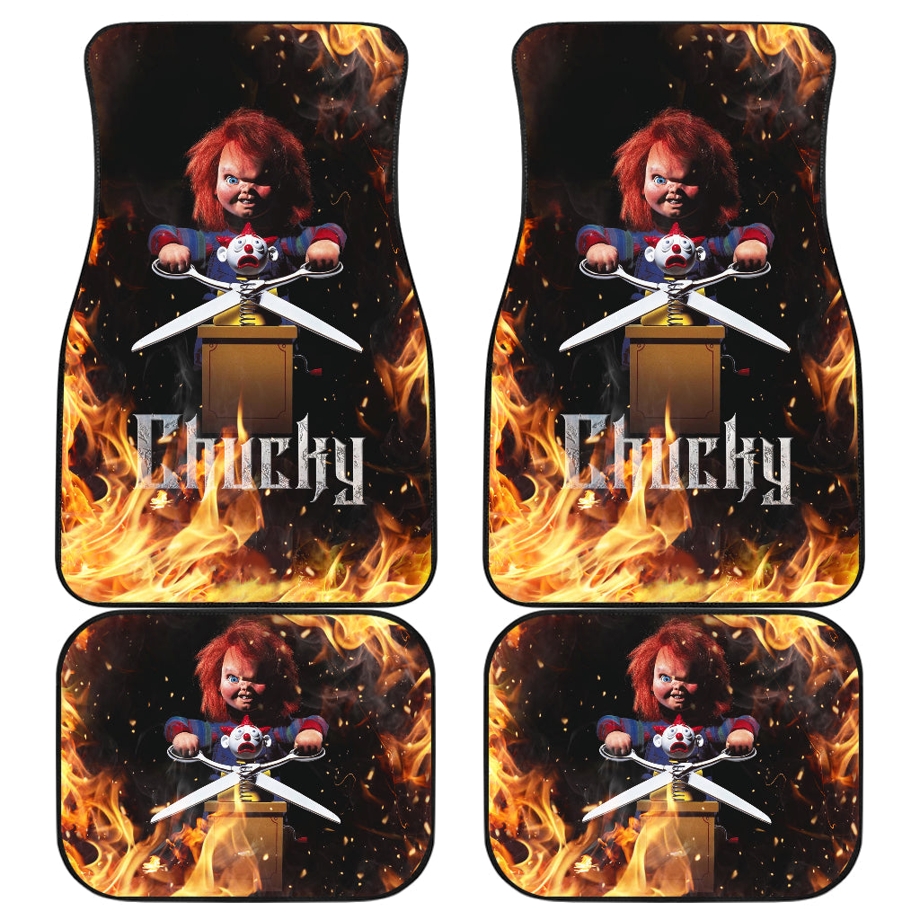 Horror Car Floor Mats Chucky Fire Horror Film Halloween Car Floor Mats Horror Car Mats