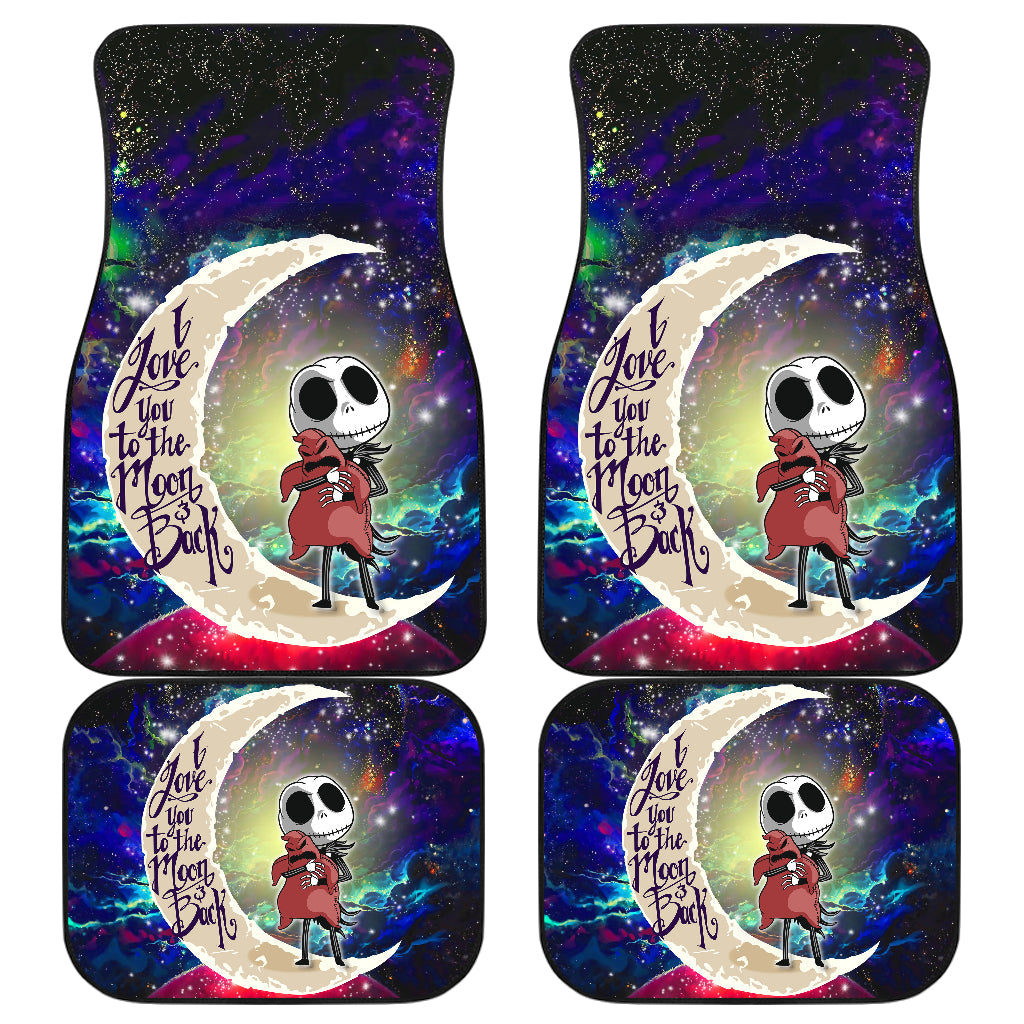 TNBC Car Mats Jack Skellington Hugs Oogie Boogie Love To The Moon Car Floor Mats Colorful