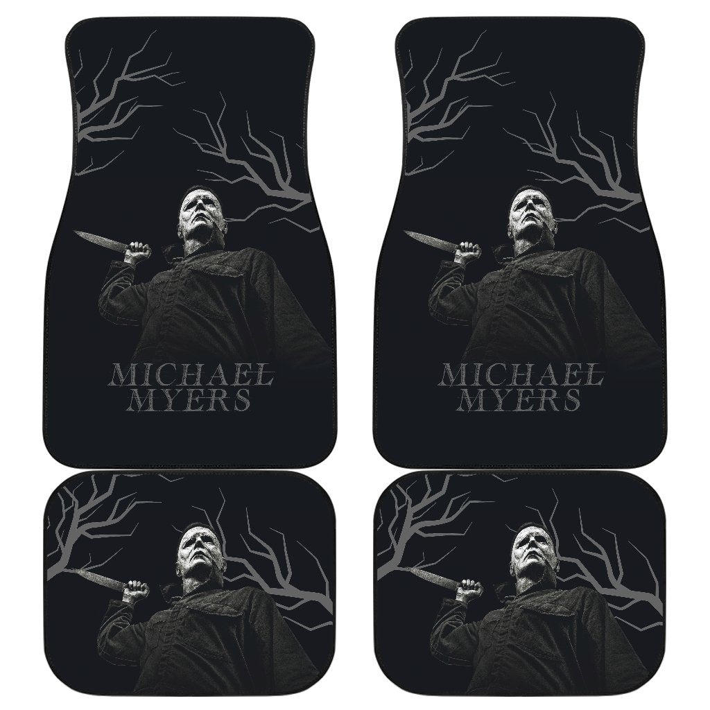 Horror Car Floor Mats Michael Myers No Emotion Black White Car Mats