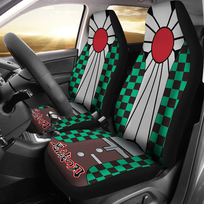 Demon Slayer Tanjiro Kamado Pattern Car Seat Covers
