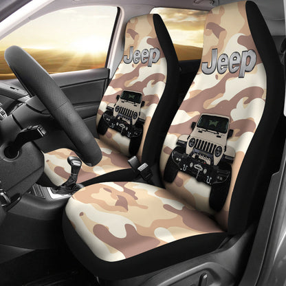 Cream White Jeep Camouflage Car Seat Covers