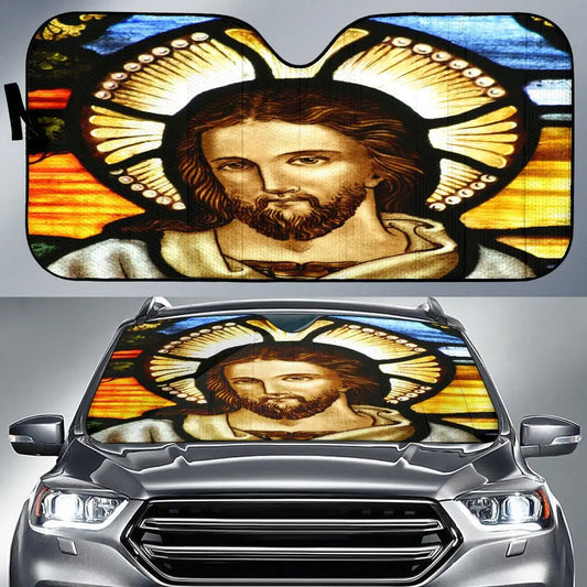 Jesus Car Sun Shade Jesus Christ God Graphic Winshield Sun Shade Yellow