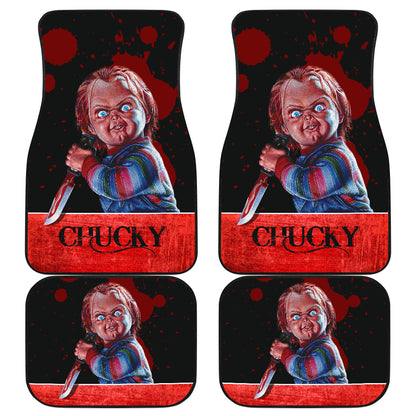 Horror Car Floor Mats Chucky Child's Play Blood Horror Film Halloween Car Floor Mats Horror Car Mats