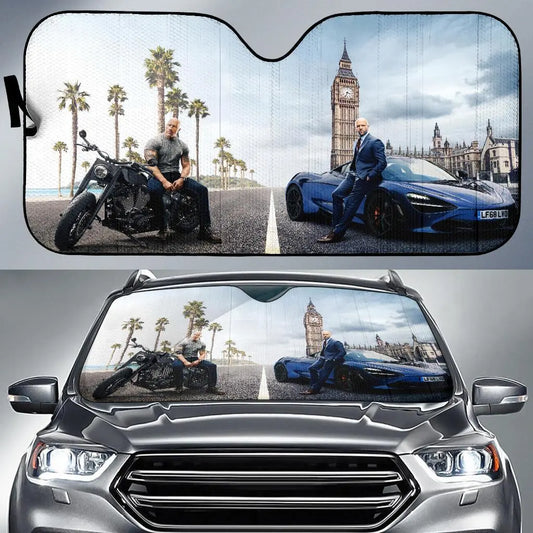 Fast And Furious Car Sun Shade Fast And Furious Shaw And Hobbs Winshield Sun Shade Blue Gray