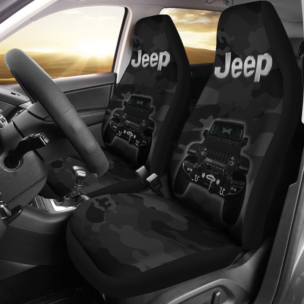 Black Jeep Camouflage Car Seat Covers