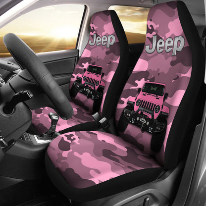Pink Jeep Camouflage Car Seat Covers