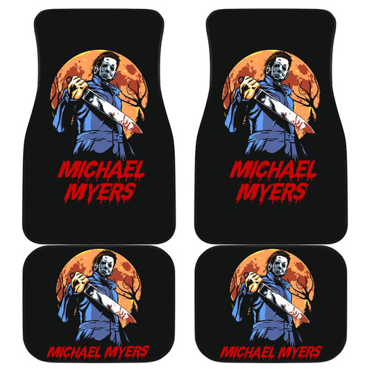 Horror Car Floor Mats Michael Myers Yellow Moon Night Car Mats