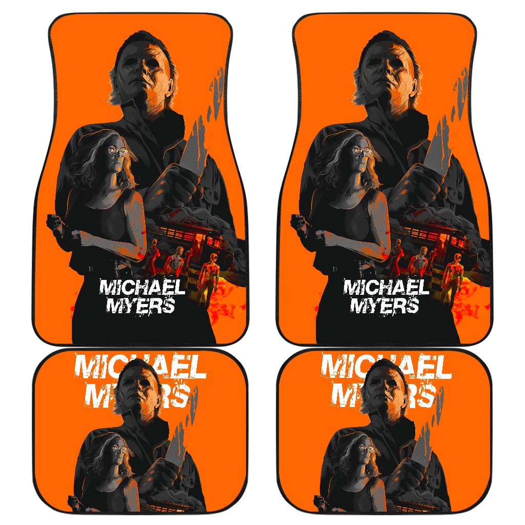 Horror Car Floor Mats Michael Myers And Laurie Strode Orange Car Mats