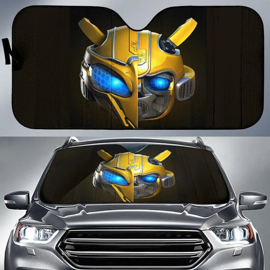 Transformer Car Sun Shade Bumblebee With And Without Mask Winshield Sun Shade Black Yellow