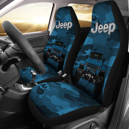 Blue Jeep Camouflage Car Seat Covers