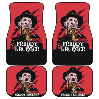 Horror Car Floor Mats Freddy Krueger Claw Black Red Car Mats