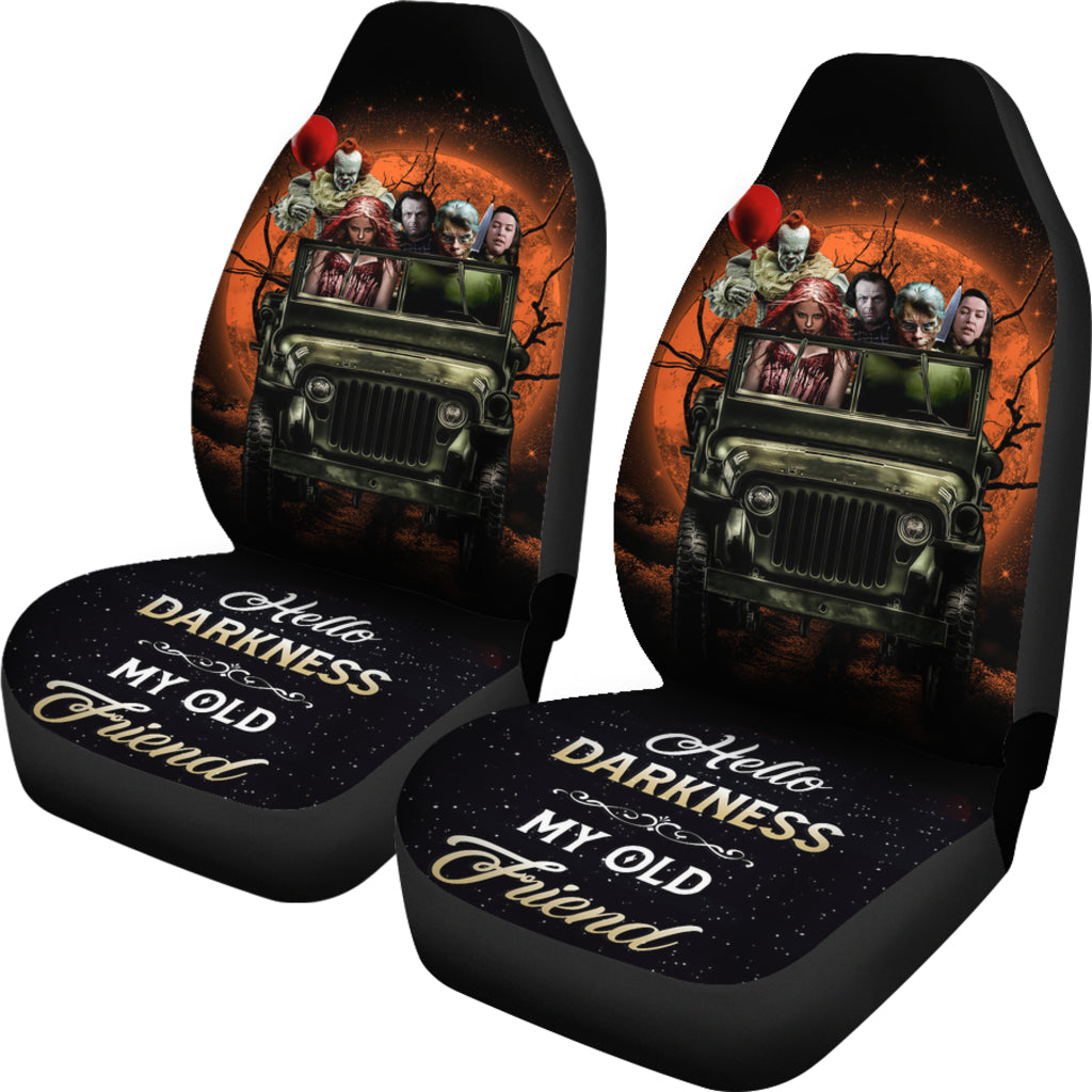 Pennywise Horror Movies Ride Jeep Halloween Moonlight Car Seat Covers