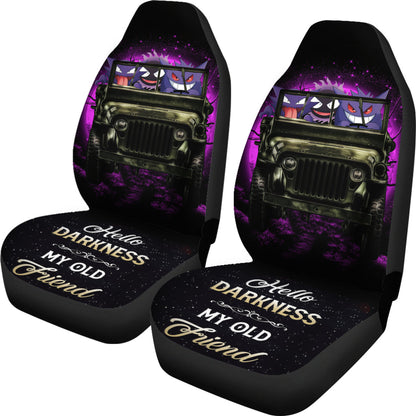 Gengar Ghost Halloween Moonlight Ride Jeep Funny Car Seat Covers