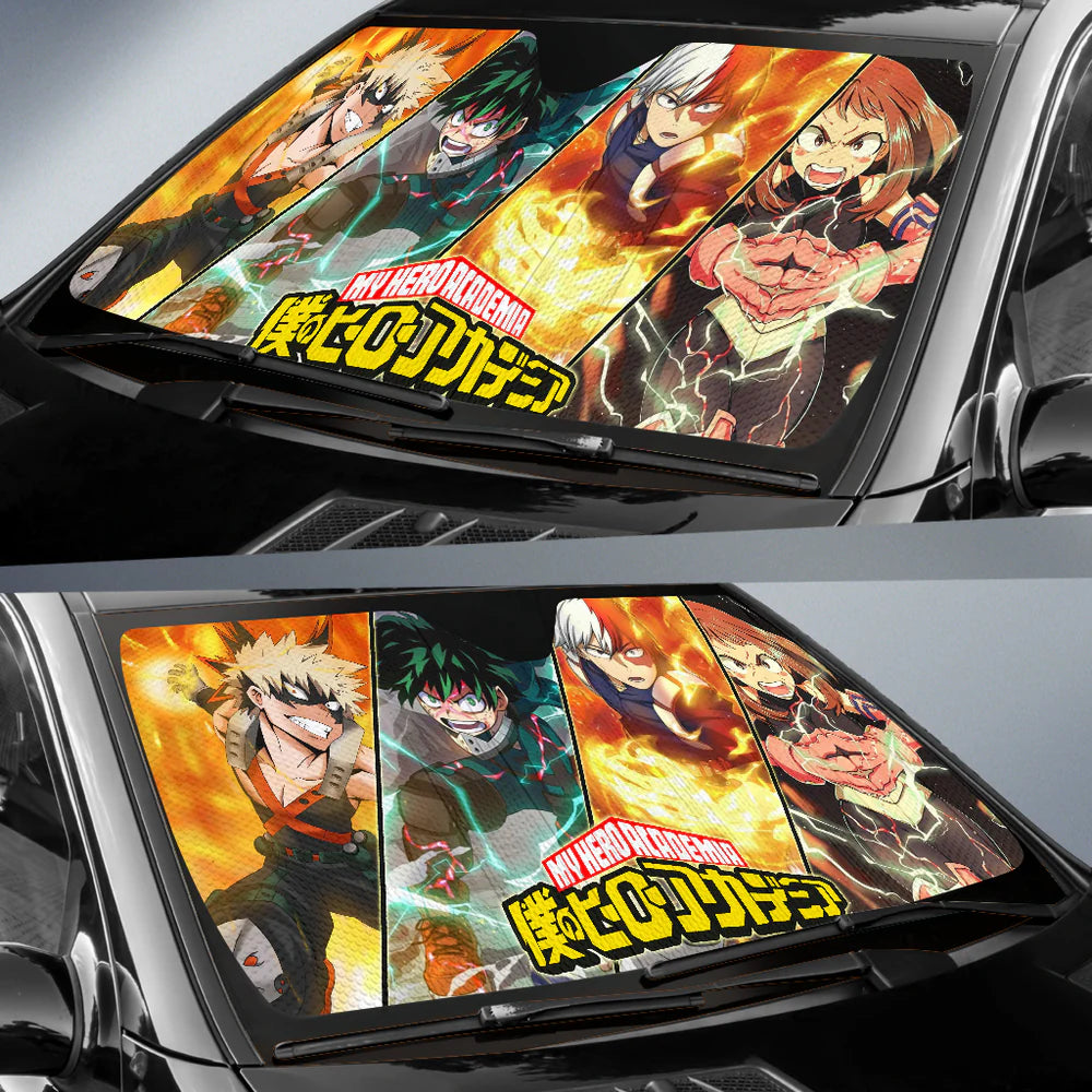 My Hero Academia Car Sun Shade My Hero Academia Cool Heroes Winshield Sun Shade Colorful