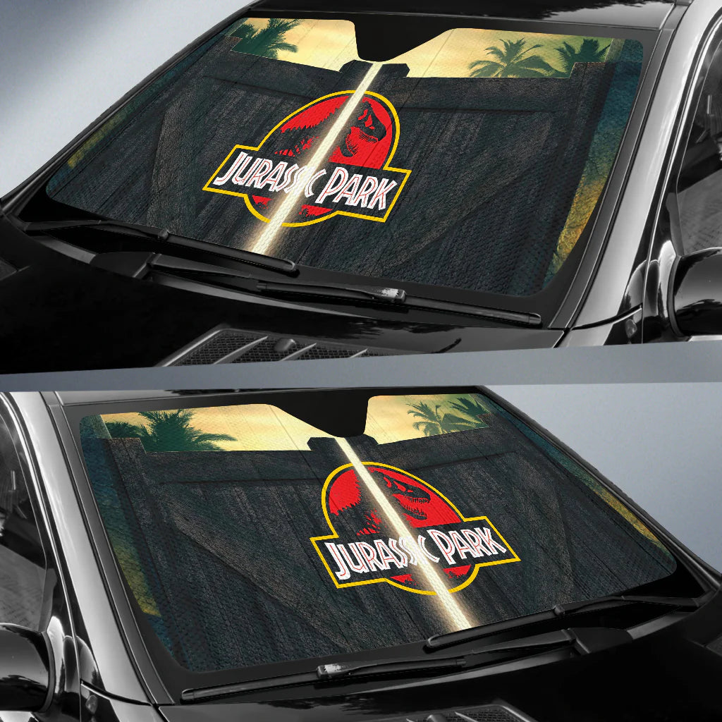 Jurassic Park Car Sun Shade Jurassic Park Opening Sunrise Gate Winshield Sun Shade Colorful