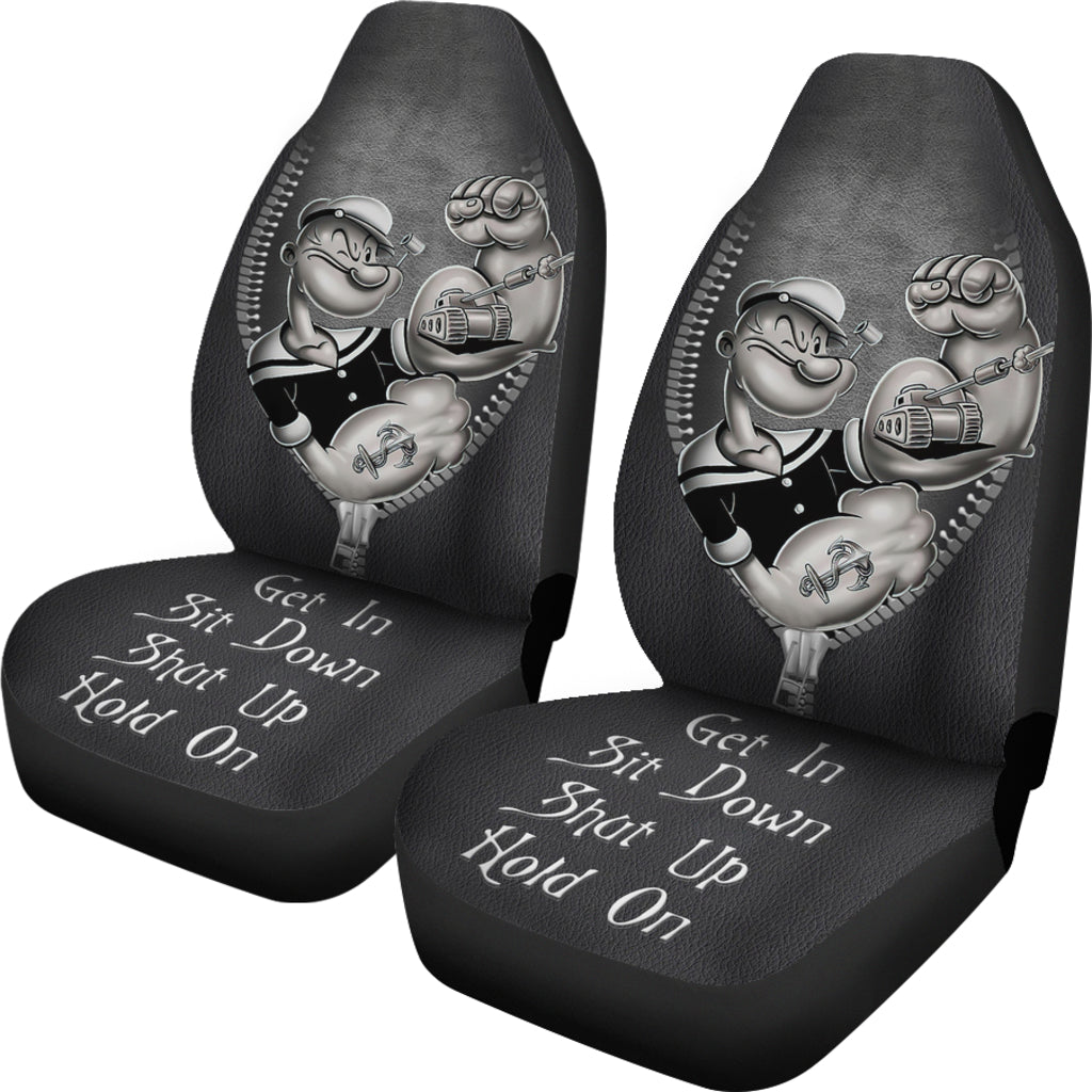 Popeyes Power Get In Sit Down Shut Up And Hold On Car Zipper Car Seat Covers