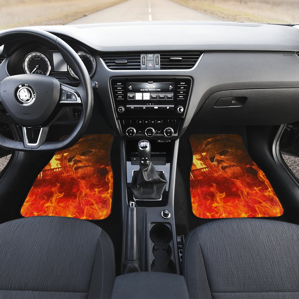 Horror Car Floor Mats Michael Myers In Flaming House Car Mats