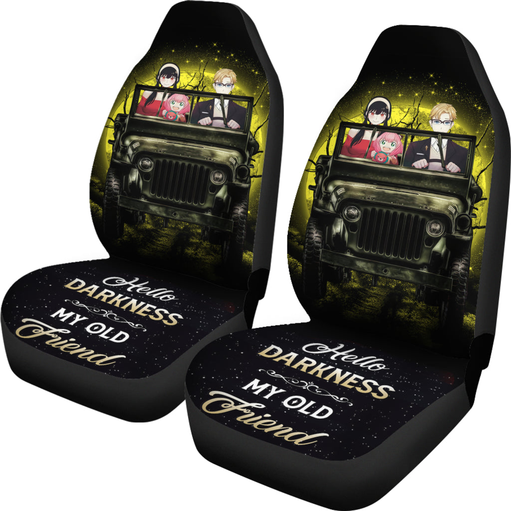 Spy X Family Yor And Anya Ride Jeep Moonlight Halloween Anime Car Seat Covers