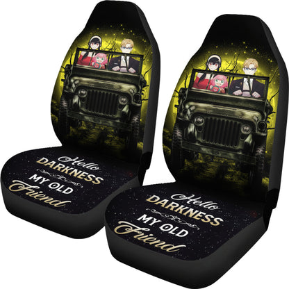 Spy X Family Yor And Anya Ride Jeep Moonlight Halloween Anime Car Seat Covers