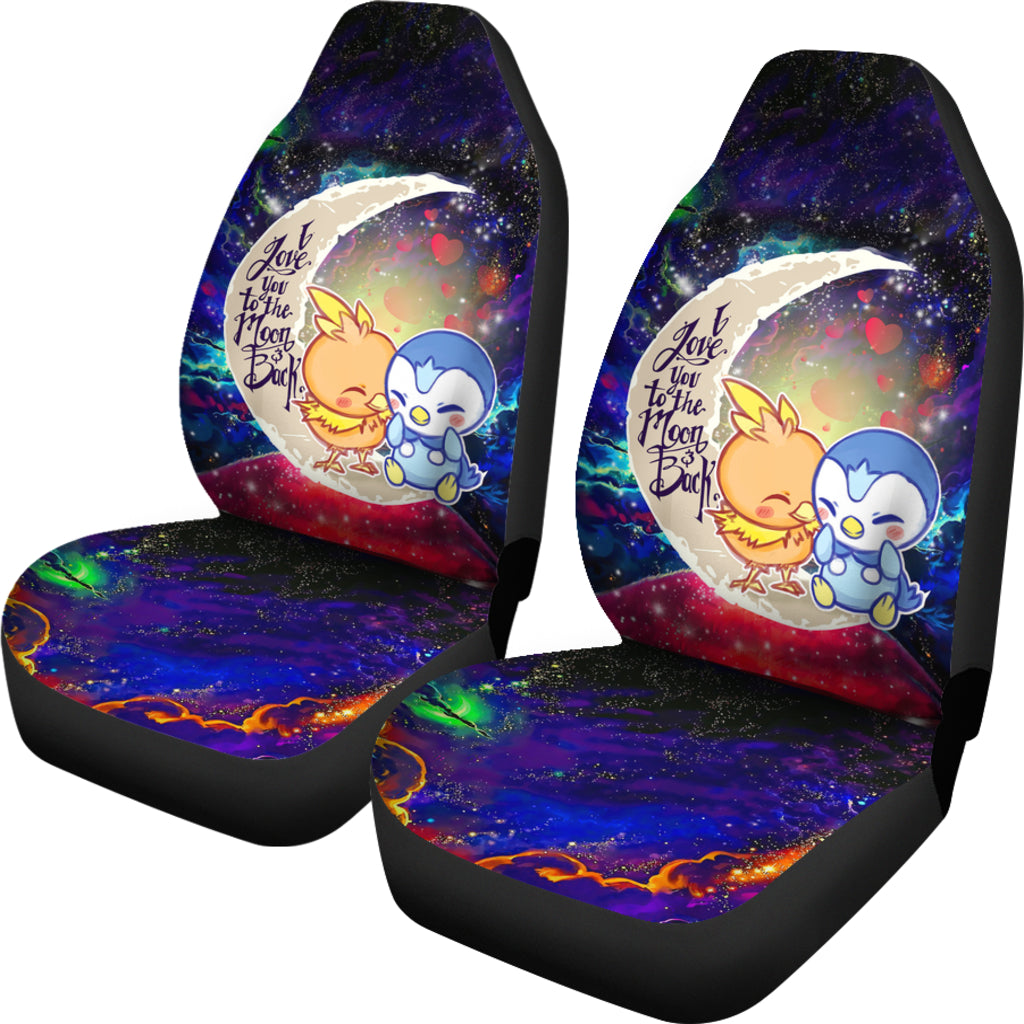 Torchic Piplup Love You To The Moon Galaxy Car Seat Covers