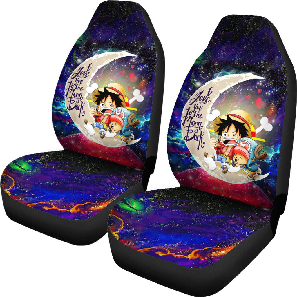 Chibi Luffy And Chopper One Piece Anime Love You To The Moon Galaxy Car Seat Covers