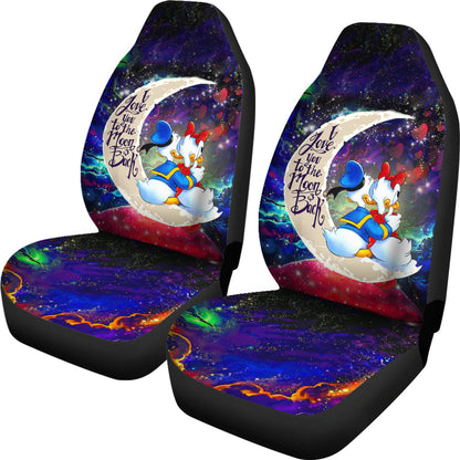 Couple Cute Duck Couple Love You To The Moon Galaxy Car Seat Covers