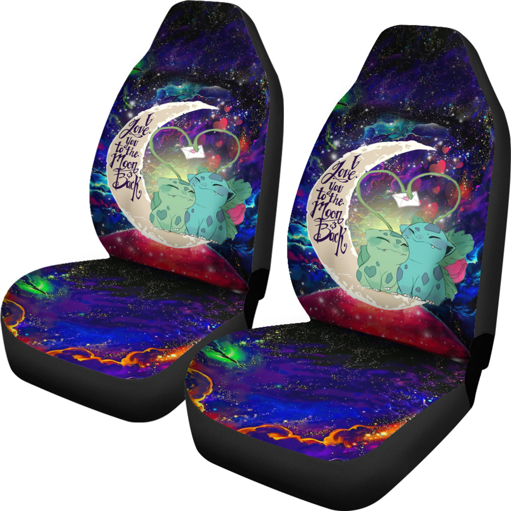 Bulbasaur Couple Love You To The Moon Galaxy Car Seat Covers