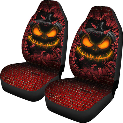 Pumpkin Halloween Break Wall Car Seat Covers