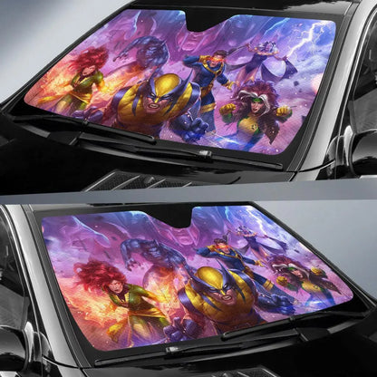 MV Car Sun Shade MV X Men Team Graphic Winshield Sun Shade Colorful