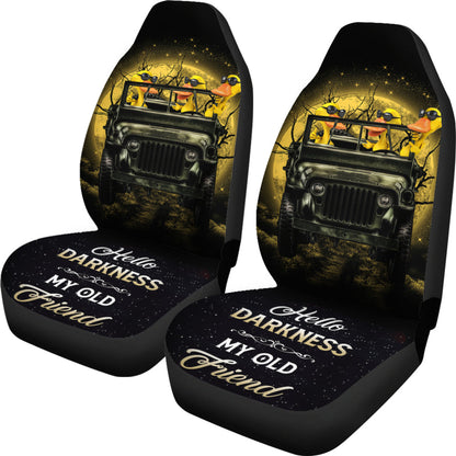 Funny Ducks Ride Jeep Funny Moonlight Halloween Car Seat Covers