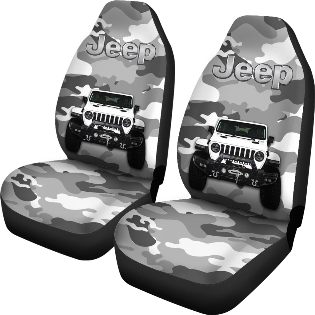 White Jeep Camouflage Car Seat Covers