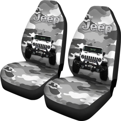 White Jeep Camouflage Car Seat Covers